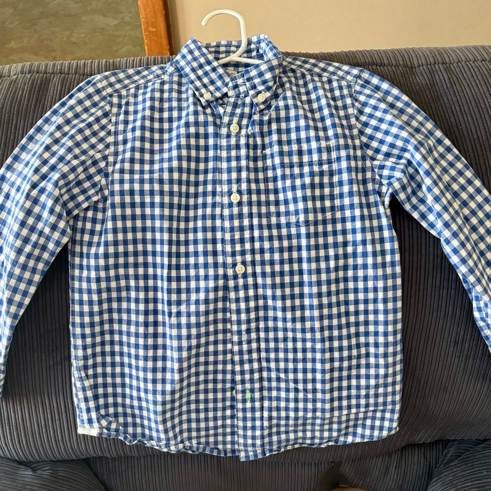 Crewcuts Blue and White Checkered boys shirt